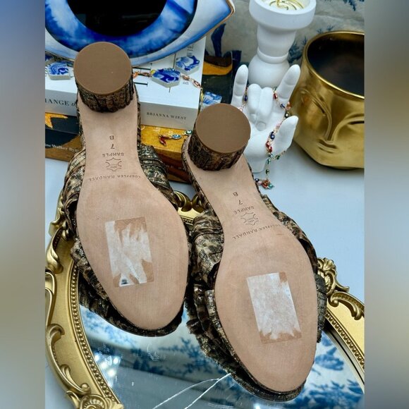 🆕 LOEFFLER RANDALL 🧿 NWOB Emilia Heeled Mules, Metallic Leopard, Sz 7 SAMPLE - Picture 7 of 15